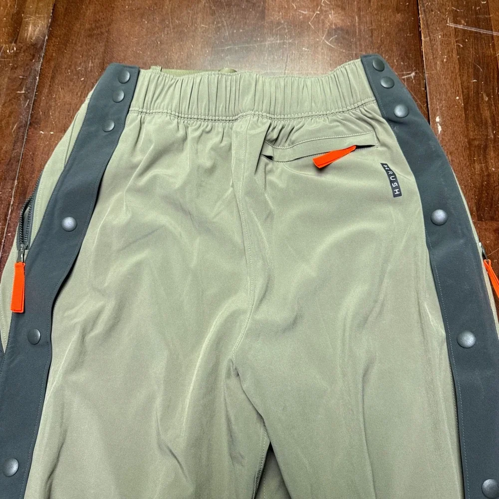 Under Armour Rush Utility Pants Mens Small Olive Green Snap Side 1366190